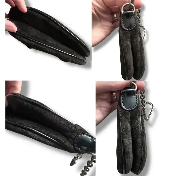 130. JUICY COUTURE | Vintage Y2K Velour Handbag Chain Link Shoulder - Picture 4 of 8